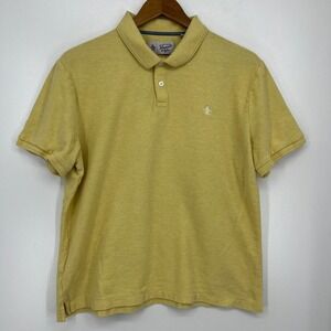 Penguin‎ Polo Shirt Men's L Yellow Embroidered Logo Cotton Short Sleeve